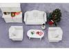 1:12 Dollhouse Miniature White Sofa 3-Piece Set with Cushions