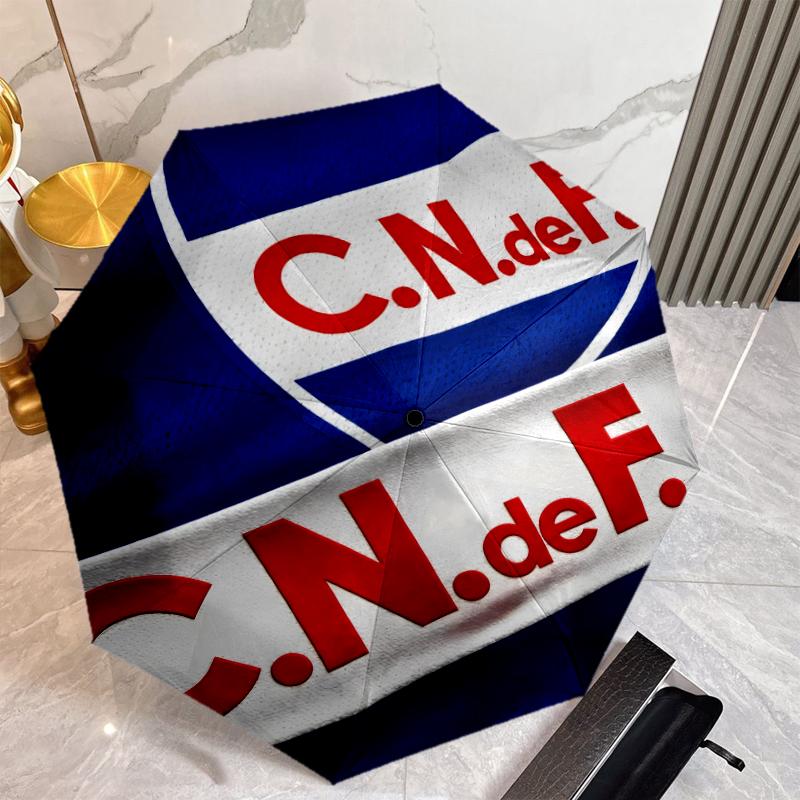 Club Nacional de Football Umbrella with Automatic Open/Close & Self-8-Rib Heavy-Duty Umbrella, Compact Travel Umbrella Suitable for Outdoor