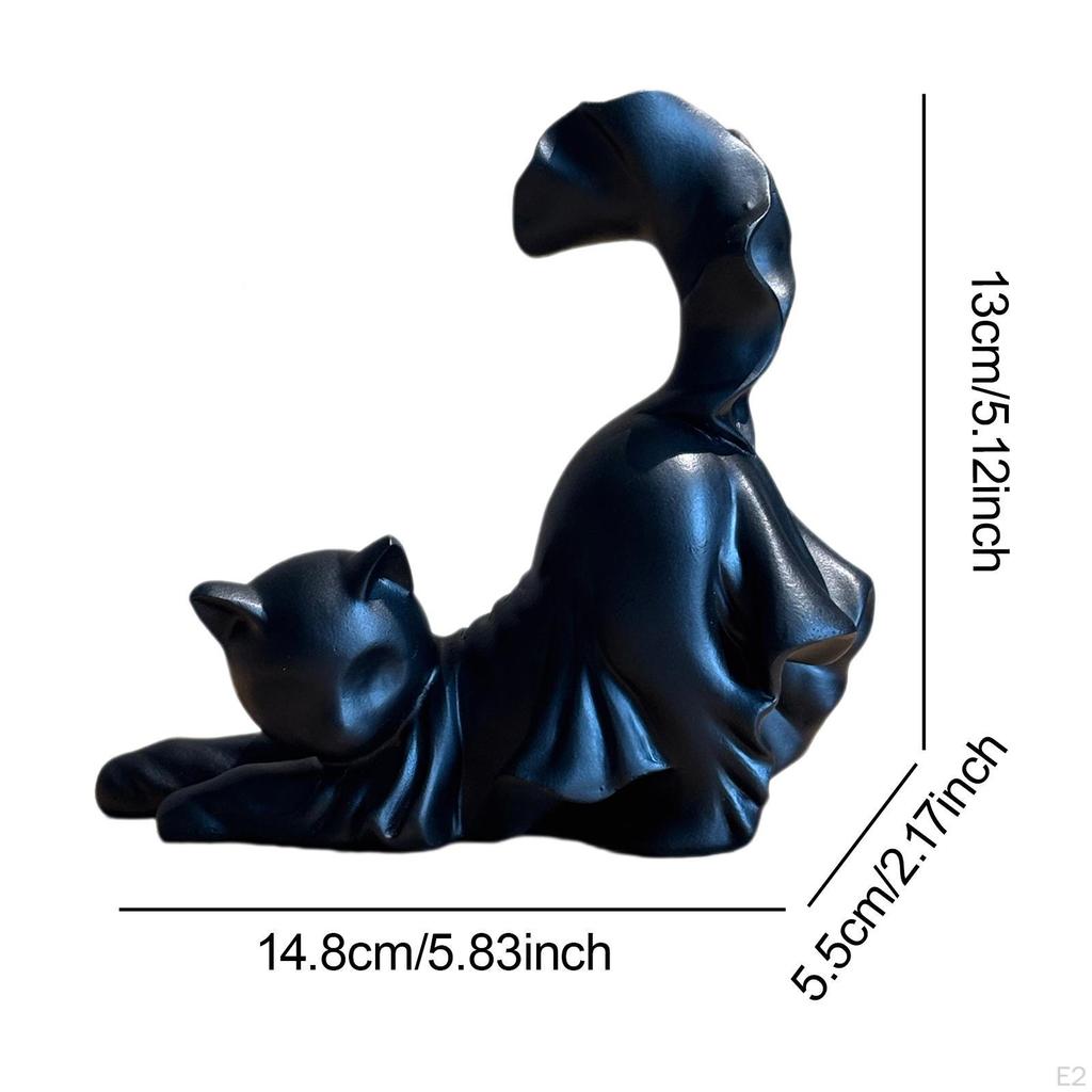 Хэллоуин Статуэтка кошки Скульптура животного Очаровательная Универсальная Коллекция Украшение Фигурка для