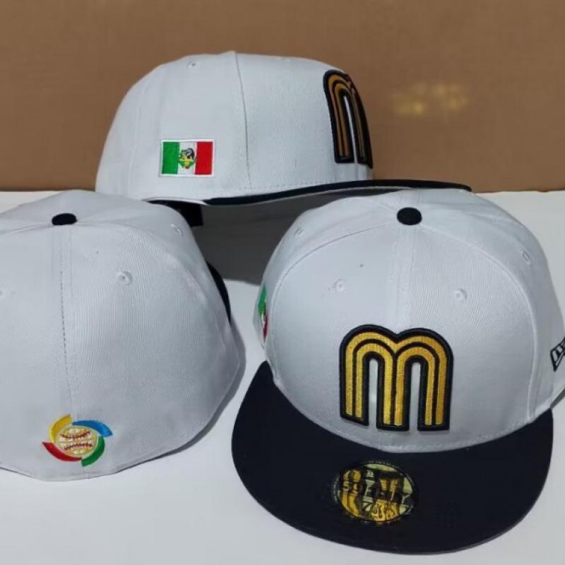 Mexican fully enclosed flat-brimmed hat for men and women, soft-top hip-hop wide-brimmed hat, non-adjustable baseball cap, trendy sun protection hat
