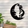 Metal Moon Figure Wall Decor Art Silhouette,Creative,Stylish Sculpture for Balcony