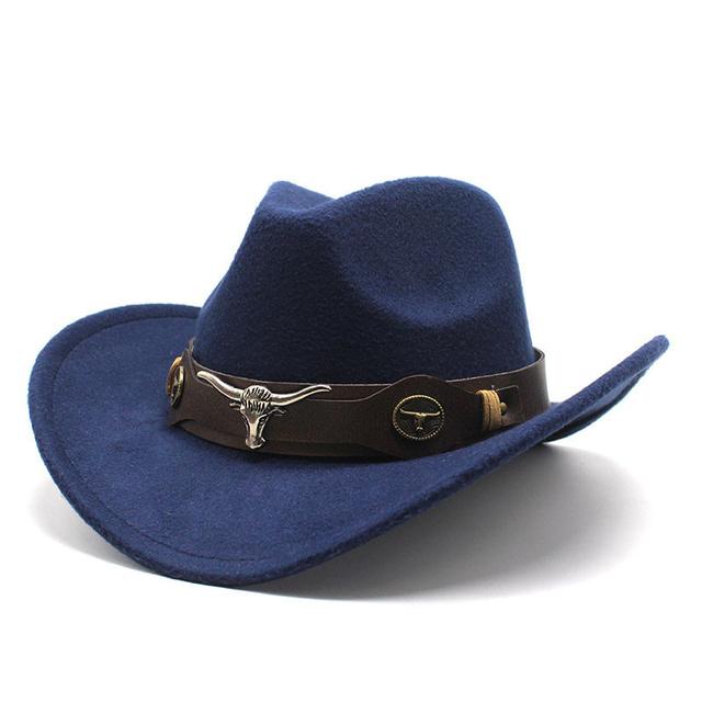Winter Women 'S Men 'S Wool Hollow Western Cowboy Hat With Fashion Belt Gentleman Lady Jazz Cowgirl Toca Sombrero Cap