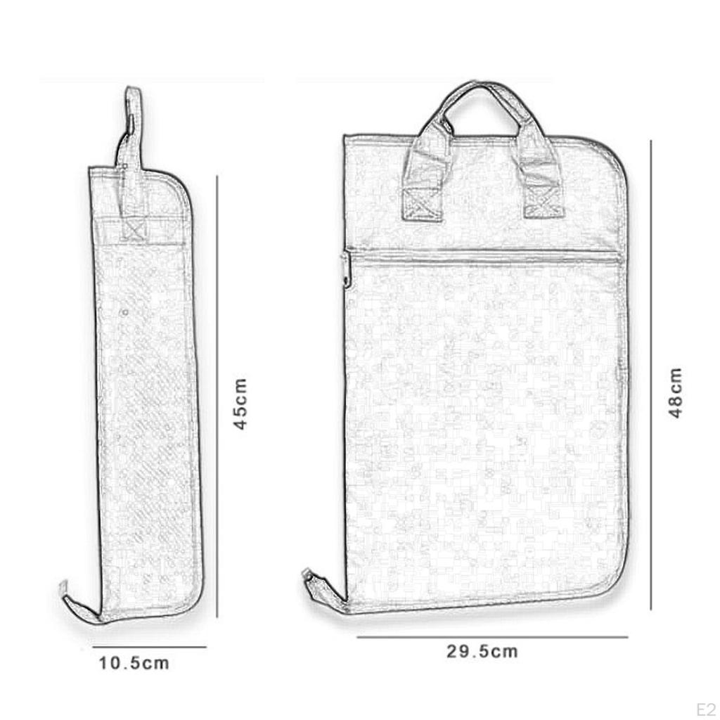 Drum Sticks Bag, Portable Stick Storage Hanging Bag with Handle for Percussion