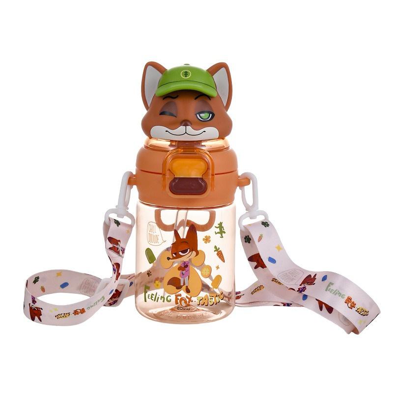 X&W Для Зверополиса Пластиковая Бутылка для Воды Мультяшная Джуди Ник Двойная Кружка для Напитков Герметичные Кружки с Соломкой Летние Холодные Напитки Спортивные Кружки