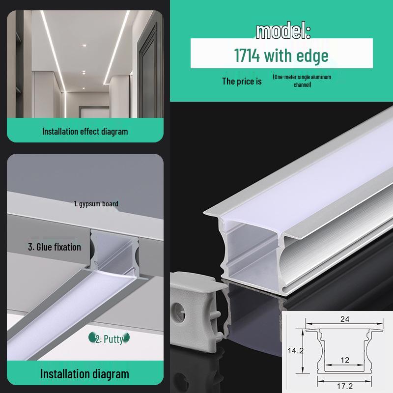 Seamless Linear Recessed LED Light Channel - Aluminum Strip Slot Design