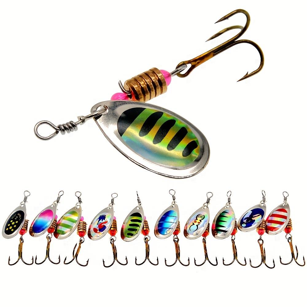 10pcs/Set Hard Bait Metal Spinner Baits Kit Fishing Lures Spinnerbait for Bass Trout Salmon with Tackle Boxes Lure