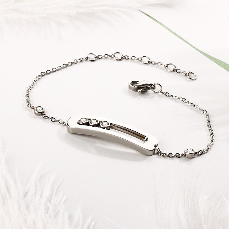 Geometric Jewelry Set: Stainless Steel Diamond-Encrusted Ring, Necklace, Bracelet & Earrings