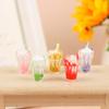 5Pcs 1:12 Dollhouse Miniature Sundae Ice Cream Cup Milk Tea Drink Decor Toy