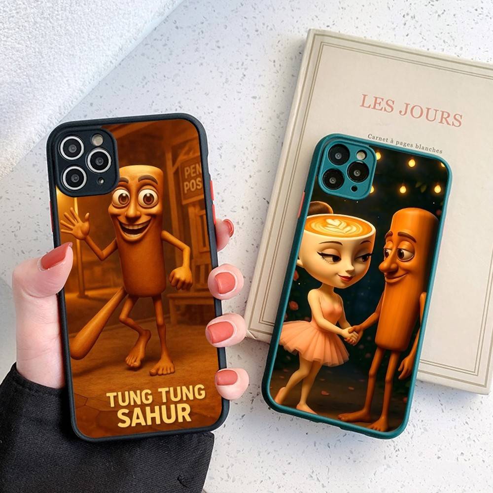 Чехол для телефона Tung Tung Tung Sahur для iPhone 14 X XR XS 7 8 Plus 11 12 13 Pro MAX 13mini Матовый ударопрочный чехол