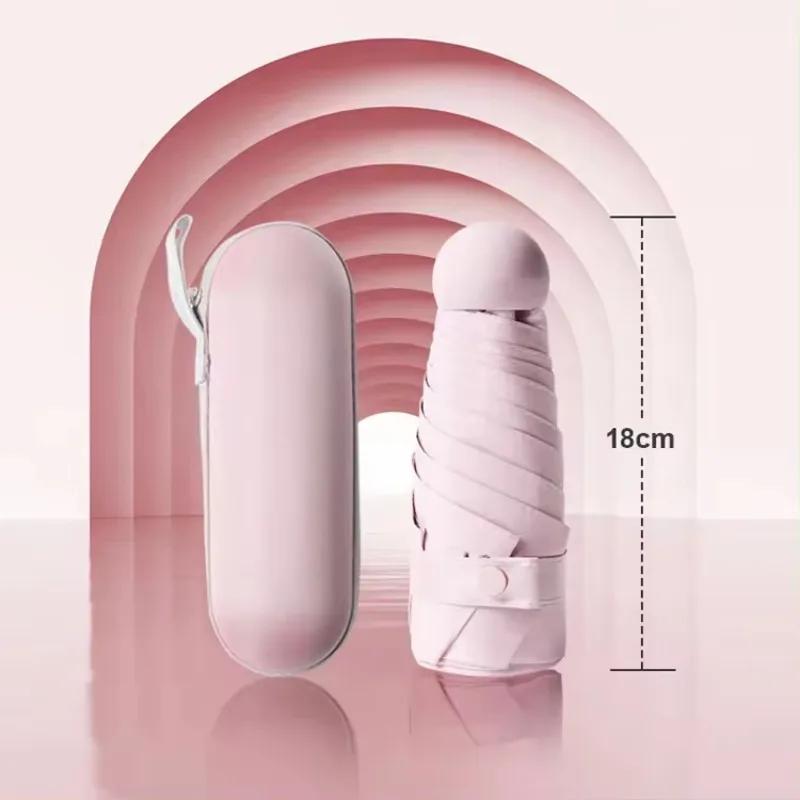 6-реберный зонт от солнца портативный мини-зонт солнцезащитный капсульный зонт с коробкой УФ складной карман