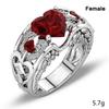 Chenrui Heart-shaped Ruby Princess Ring – European & American Style, Multi-color Options