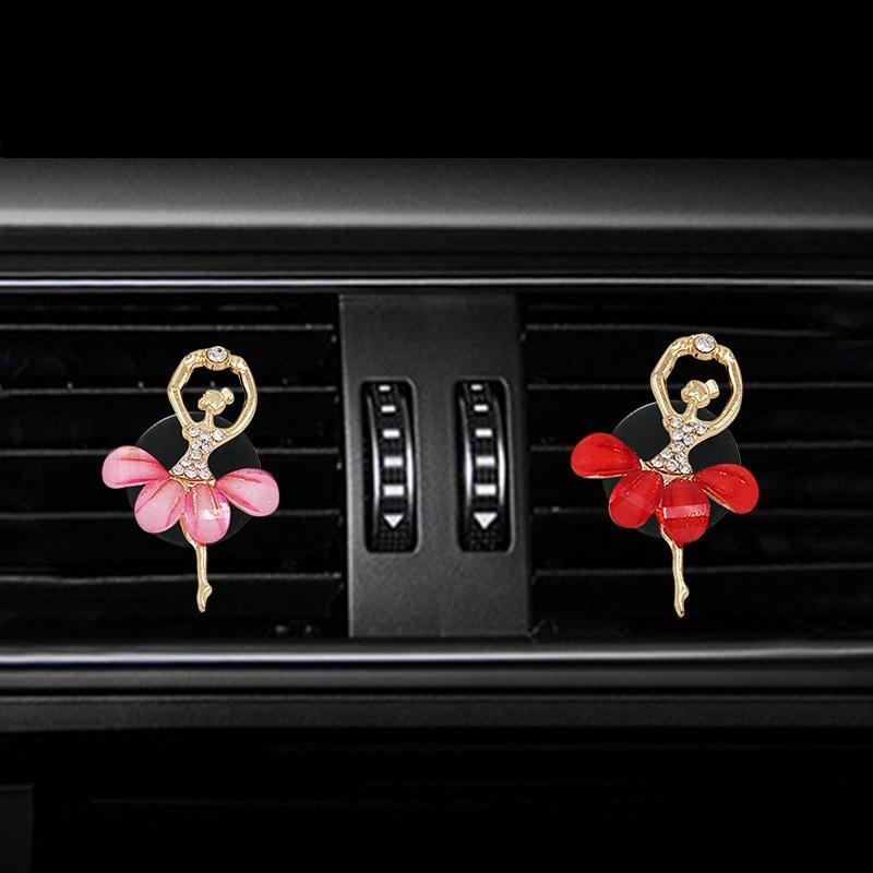 Клипса для автомобильного парфюма 'Девочка-балерина', клипса для парфюма на дефлектор кондиционера, освежитель воздуха 'Девочка-балерина', клипса с ароматом, аксессуары для декора автомобиля