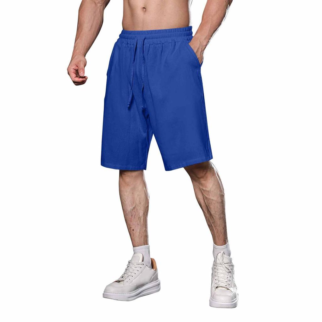 Мужские повседневные шорты на шнурке Мужские дышащие шорты из хлопка и льна