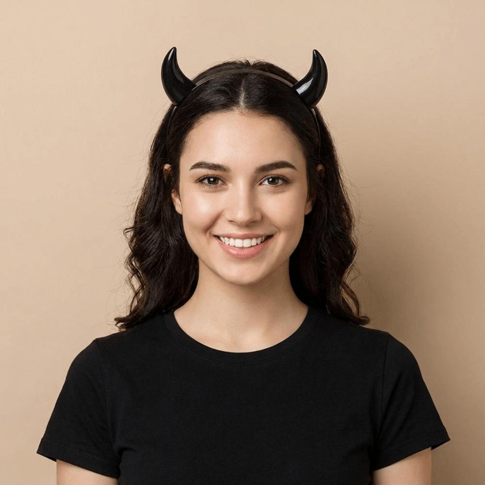 Resin Ox Horn Hair Clips Animal Anime Headband Devil Horn Hairband Daily Styling