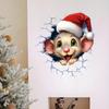 Christmas Wall Stickers Self Adhesive 3D Animal Design Wall Decals For Bedroom Living Room Hallway Holiday Decor