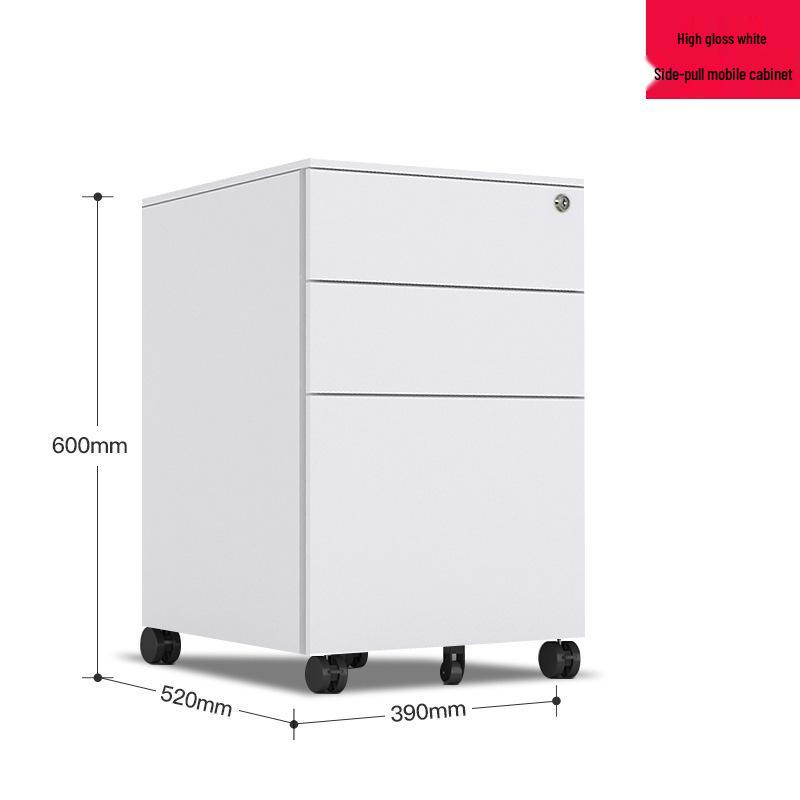 Autumn White Three-Drawer Mobile Steel Cabinet
