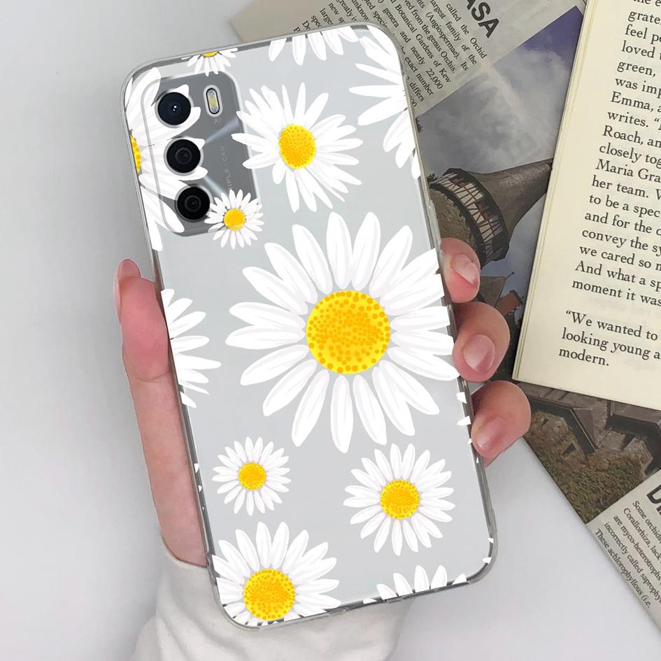 Для Oppo A15 A15S A16 A16S A17 A17K A35 A58 чехлы для телефонов красивые синие бабочки цветы узор прозрачный силиконовый противоскользящий корпус для Oppo Shell