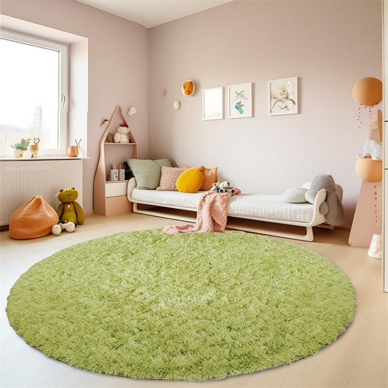 Plush Round Carpet Fluffy Soft Shaggy Rug For Bedroom Chair Mat Bathroom Mat Cute Girl Room Beside Mat 23 Colors Home Decoration