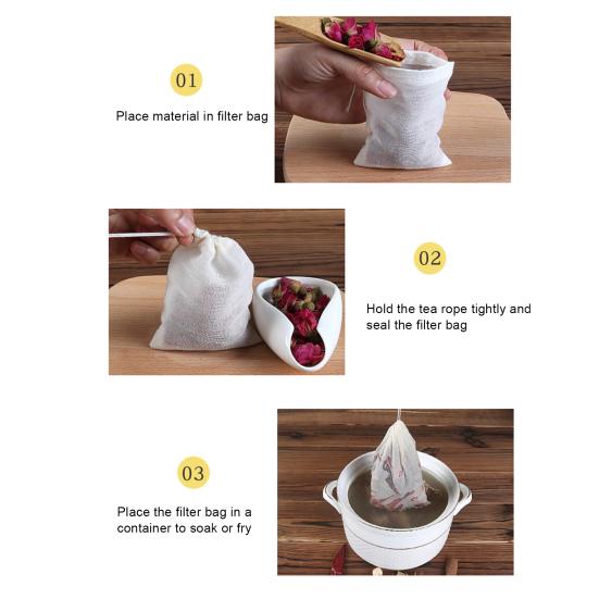 20 шт. мешочков для специй с завязкой, натуральные хлопковые муслиновые мешочки для чая, трав, супа, многоразовые тканевые мешочки для сыра, пустые пакетики