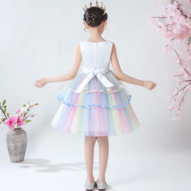 Детское платье, новое платье для девочек, свадебное платье принцессы для выступлений, детская одежда с единорогом