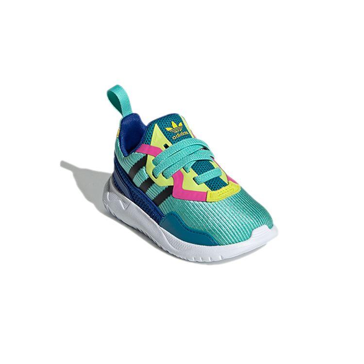 Adidas Originals Flex Series El I Trendy Comfortable Low-Top Casual Shoes Baby Sneakers Blue Green FX5335