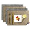 Senteria Placemats, Set of 4, Made of High-Quality PU Leather, Stylish Nordic Square Design, Double-Sided, Waterproof, Non-Slip, Stain-Resistant, Insu
