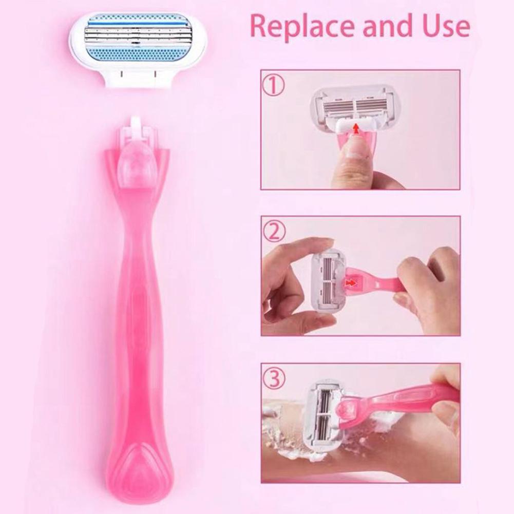 1 комплект лезвий для женской безопасной бритвы для лица/ног/подмышек/бикини, удаление волос, съемные для многократного использования