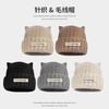 Cat Ear Woolen Hat for Women, Autumn and Winter, Fleece-Lined, Thickened, Warm, Cold-Proof, Ear-Protecting Knit Hat for Large Head Circumferences