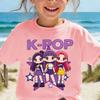 Детская футболка K-pop с мультяшным принтом, короткий рукав, летняя, удобная, забавный подарок для фанатов, футболки в стиле Харадзюку, одежда для девочек