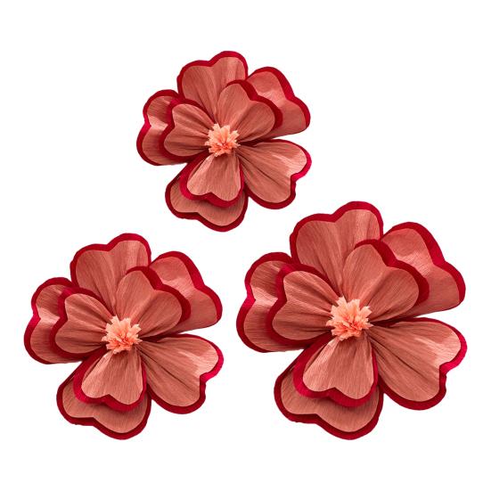 3 шт. Искусственный Цветок Трехмерный Дизайн Атмосфера Праздника Теплые Радостные Цвета Декоративные Бумажные Цветы Домашняя Вечеринка Офис Подарок Фон