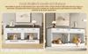 Wood-Metal Dog Crate, for 2 Dogs, with Lock Closure, Flip-Up Door, Removable Partition, 3 Drawers, White & Black, Oversized, Dimensions 164×60×81 cm