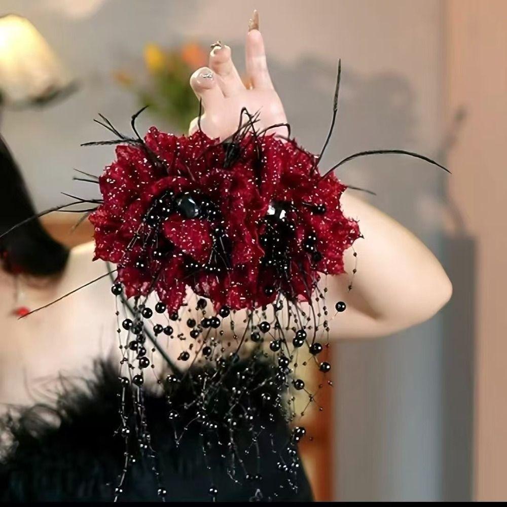 Sequin Grasping Clip Peony Flower Hair Accessories Elegant Crab Hair Clips  Girl