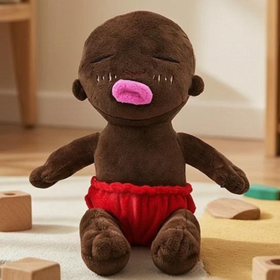 Natasha Plush Doll Soft Toy for Kids Black Stuffed Animal 24cm Cuddle Hugging