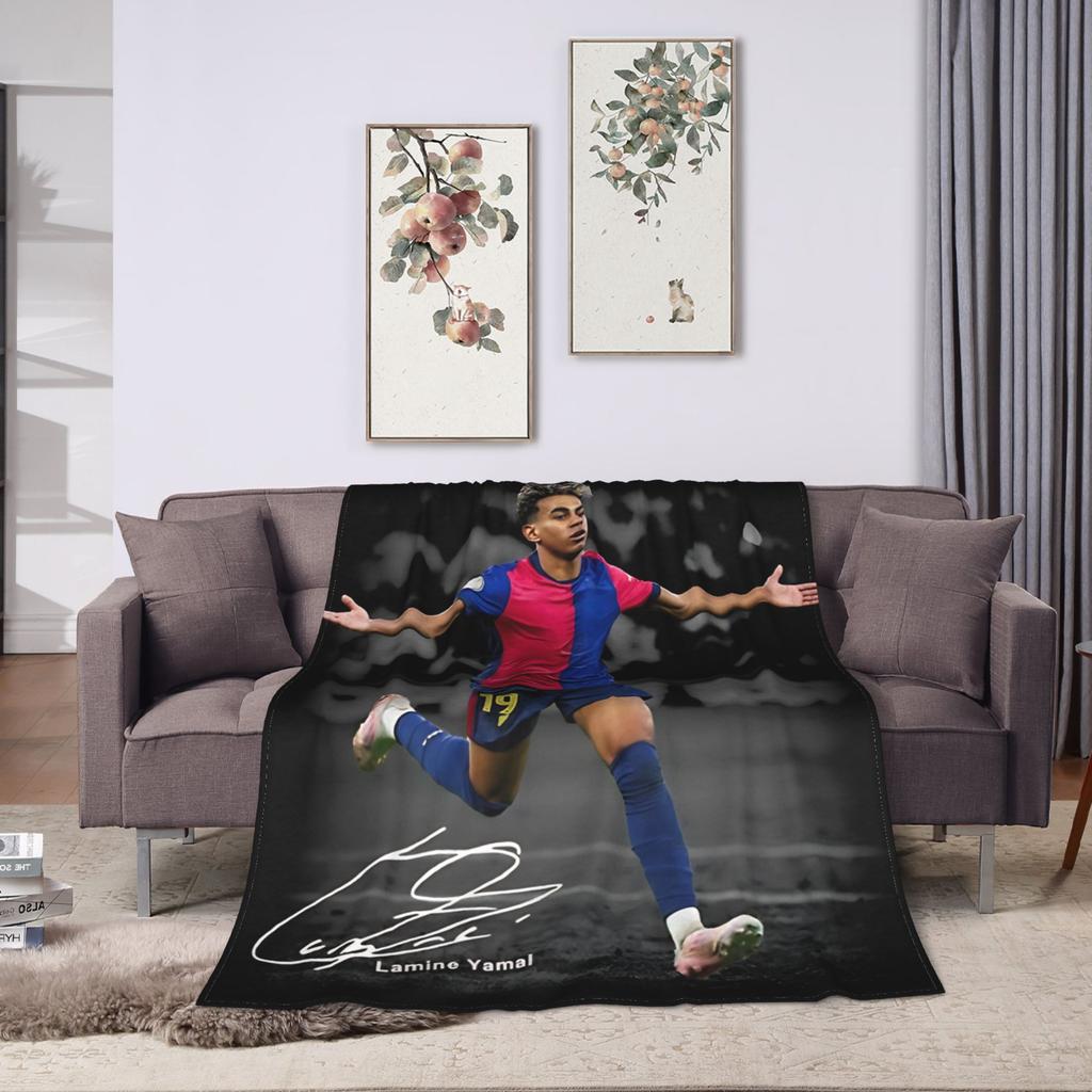 Ламин Ямаль  Одеяла  Туристические Фланелевое Пледное Одеяло Для Декора Дома Мягкий Дизайн Качественное Покрывало Идея Для Подарка