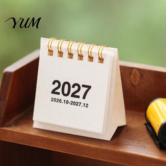 Practical Gift for Students Professionals Mini Desk Calendar 2026-2027, Oct 2026 to Dec 2027 Standing Flip Small Functional Planning Calendar,