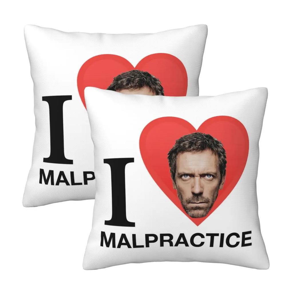 House Md Malpractice Enthusiast Merch 2 Pcs Square Pillowcase Pillow Cover Cushion Zip Decorative Comfort Throw Pillow For Home
