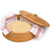 Rural Style Flatbread Serving Tray With Cloth Insert Holds Up To 15 divisions Of Flatbread Or Waffles