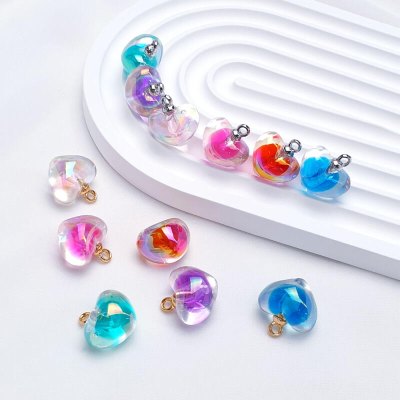AB Aurora Color Point Heart Pendant Accessory