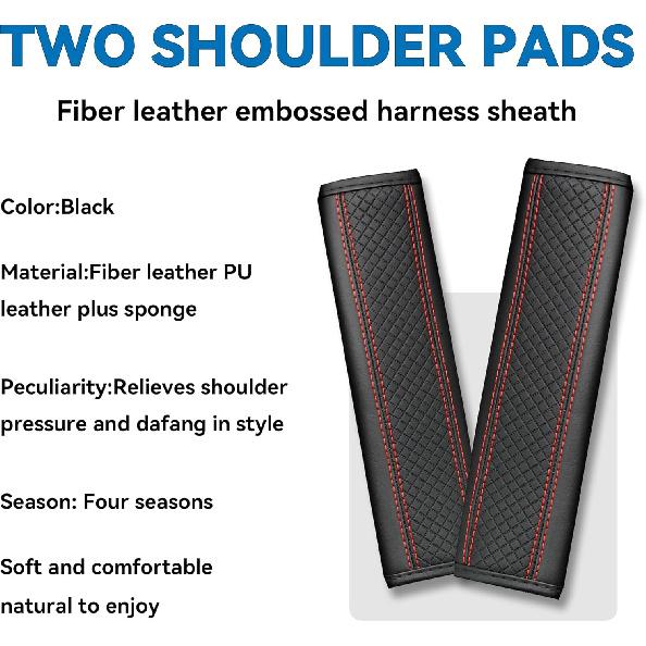 2PCS Car Seat Belt Cover, Soft Shoulder Strap Covers Harness Pads, Safety Leather Seatbelt Comfort Driving Cushion Protect Your Shoulder And Neck