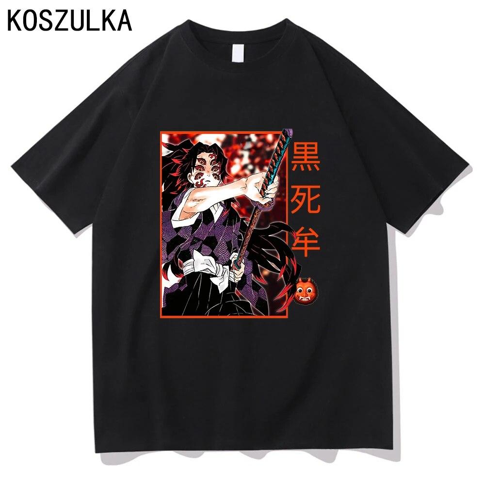 Футболка Demon Slayer Muichiro Tokito, хлопковая футболка, летние футболки Kokushibo, одежда Sudaderas, унисекс/женские толстовки в стиле хип-хоп, унисекс