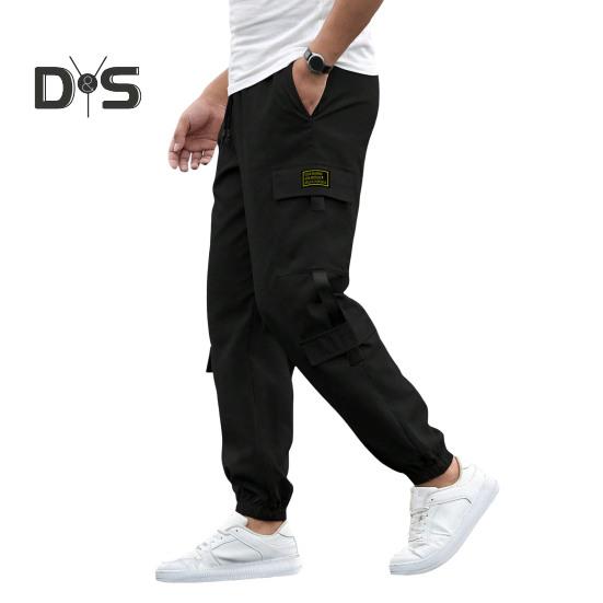 Мужские брюки-карго с несколькими карманами, в уличном стиле, с резинкой на щиколотке, в стиле ретро, с эластичной резинкой на талии для повседневной носки на открытом воздухе и на работе