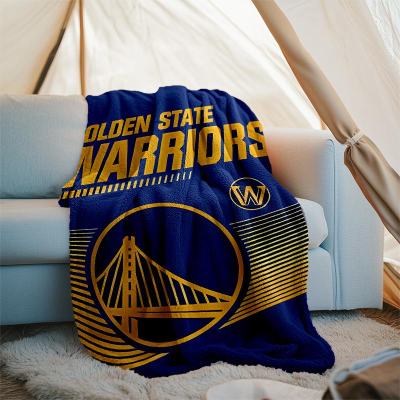Golden State Warriors logo printed blanket—lightweight,soft,warm;versatile blanket all seasons—perfect as &air-conditioning throw,nap blanket