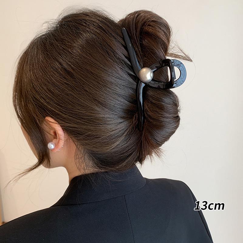 Элегантная большая заколка для волос для женщин 2025 - Шикарный дизайн 'акула' для густых волос