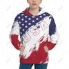 Унисекс 3D Худи для молодежи США Соединенные Штаты Американский флаг Детские Мальчики Девочки Толстовка Свитшот Худи Полиэстер