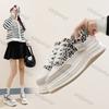 Fashion Women's Fashion Sneakers 2025 Spring Lace Up Platform Soft Sole Sports Shoes for Women Thick Sole Comfortable Non Slip Trainers