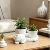 3D Printed Cat-Shaped Flower Pot Cute Animal Mini Potted Plant Jewelry Tray  Indoor/Outdoor Use