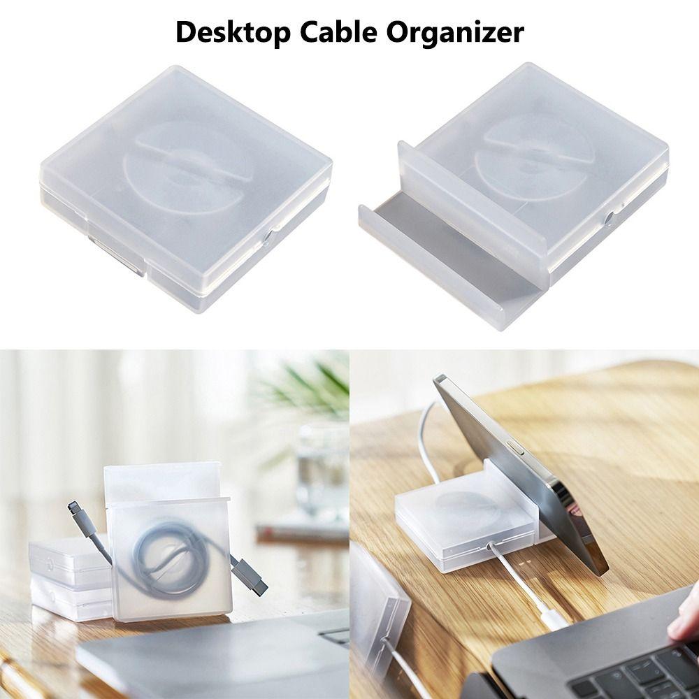 Пластиковый настольный органайзер для кабелей, без запутывания, прозрачный, для управления проводами, выдвижной, защита для хранения зарядного провода, для дома и офиса
