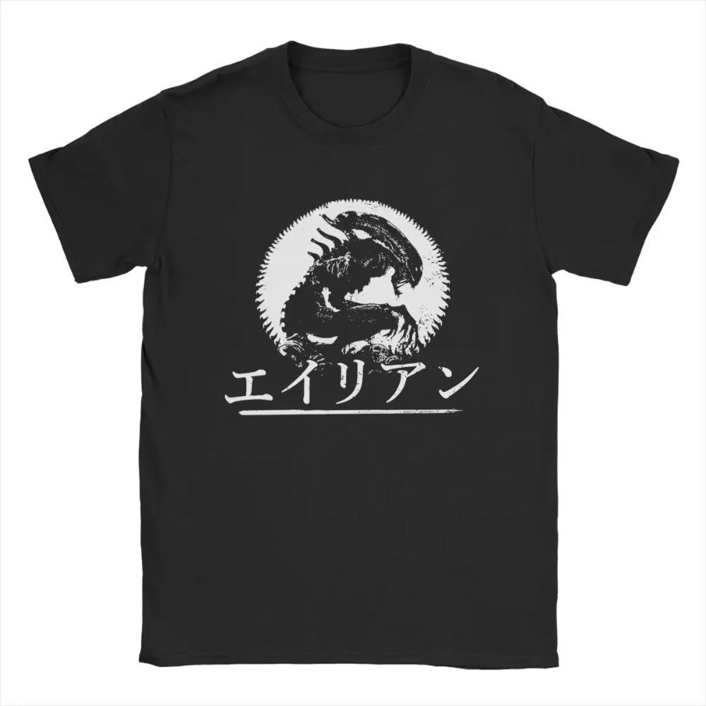 Мужская футболка Xenomorph Alien Movie Vintage Pure Cotton Tee Shirt Short Sleeve T Shirt Round Gate Clothing Plus Size