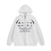 Unisex Oversized Hooded Zip-Up Sweatshirt With Streetwear Print Cotton Blend Winter Warm Casual Jacket