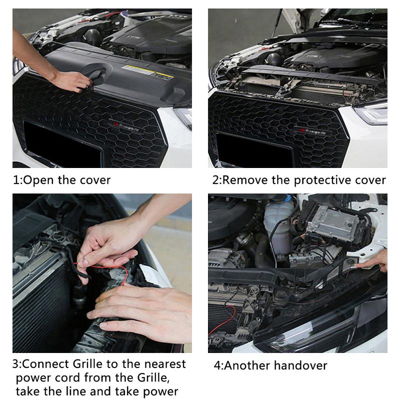 ABS Car Front Hood Grille LED Light For Ford Focus mk2 mk3 Fiesta Tuning Accessories mk7 Ranger Mondeo mk4 S-MAX Kuga Mustang